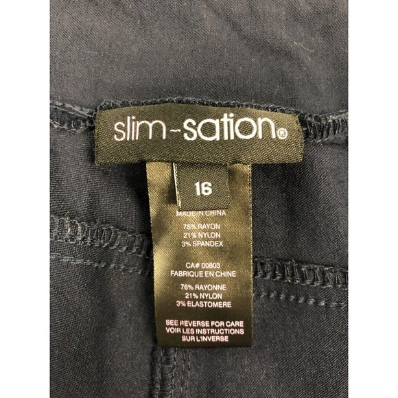 Slim- Sation Size 16 Navy Blue Golf Capris Pants - Picture 3 of 4